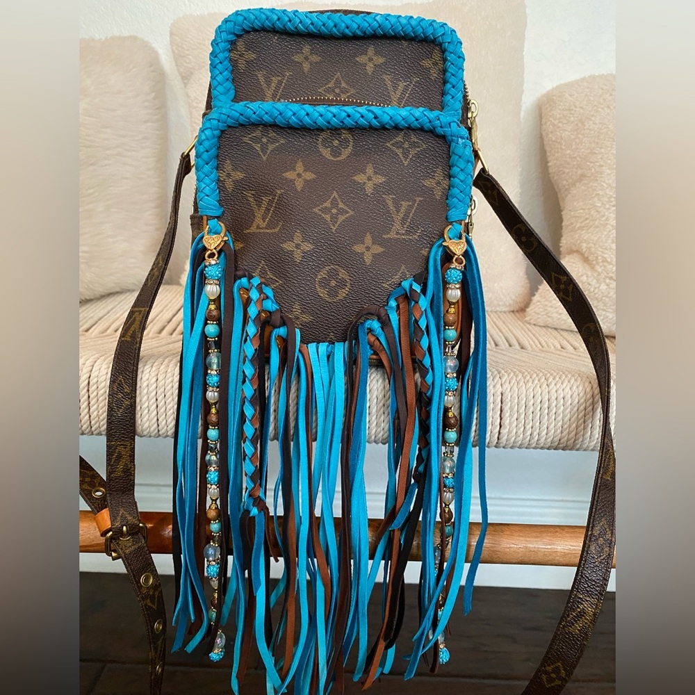 Louis Vuitton Amazone Fringe Crossbody Bag Western Bag Revamped Vintage Boho Sty